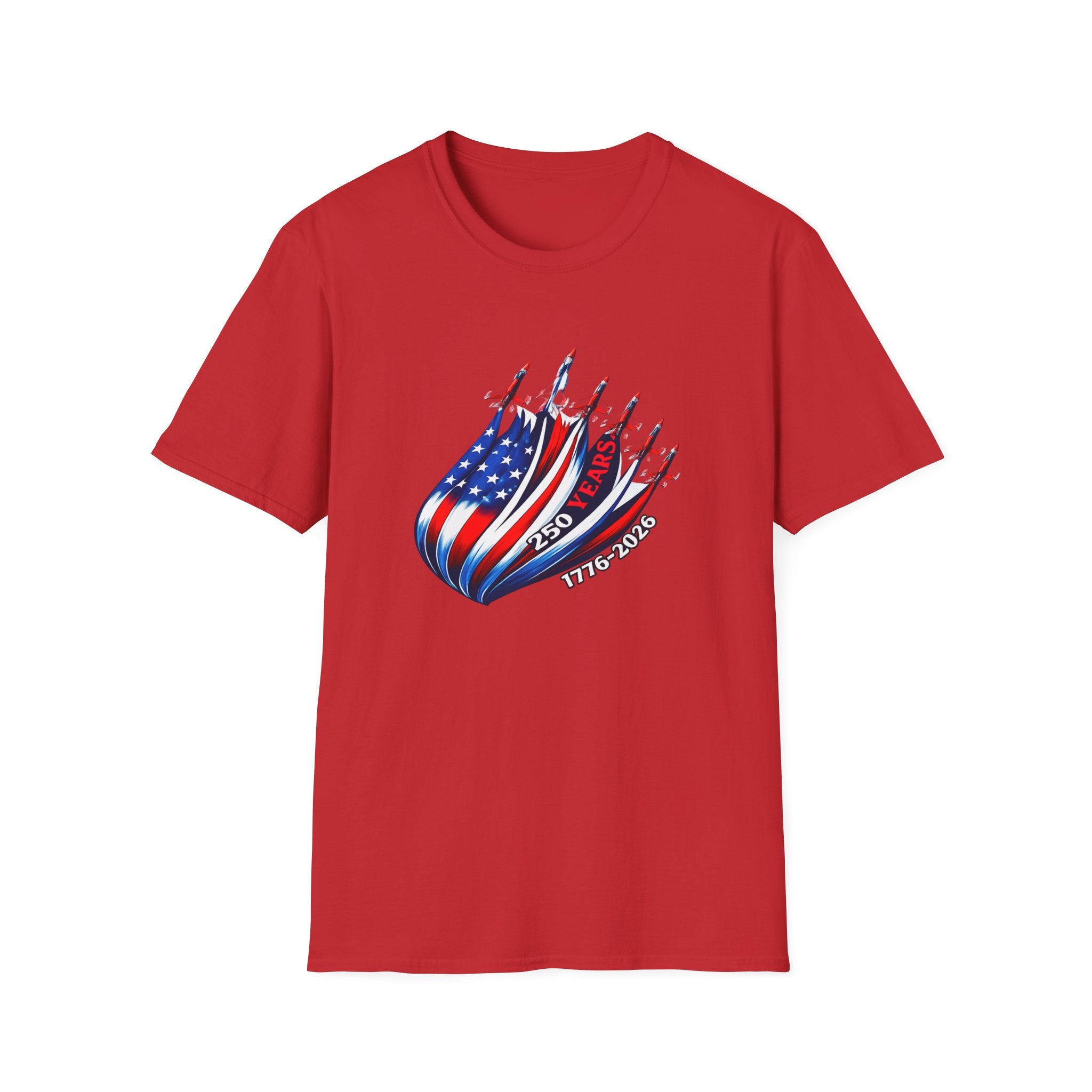 American Flag Jet Squadron T-Shirt — 250 Years USA Patriotic Tee (1776–2026)