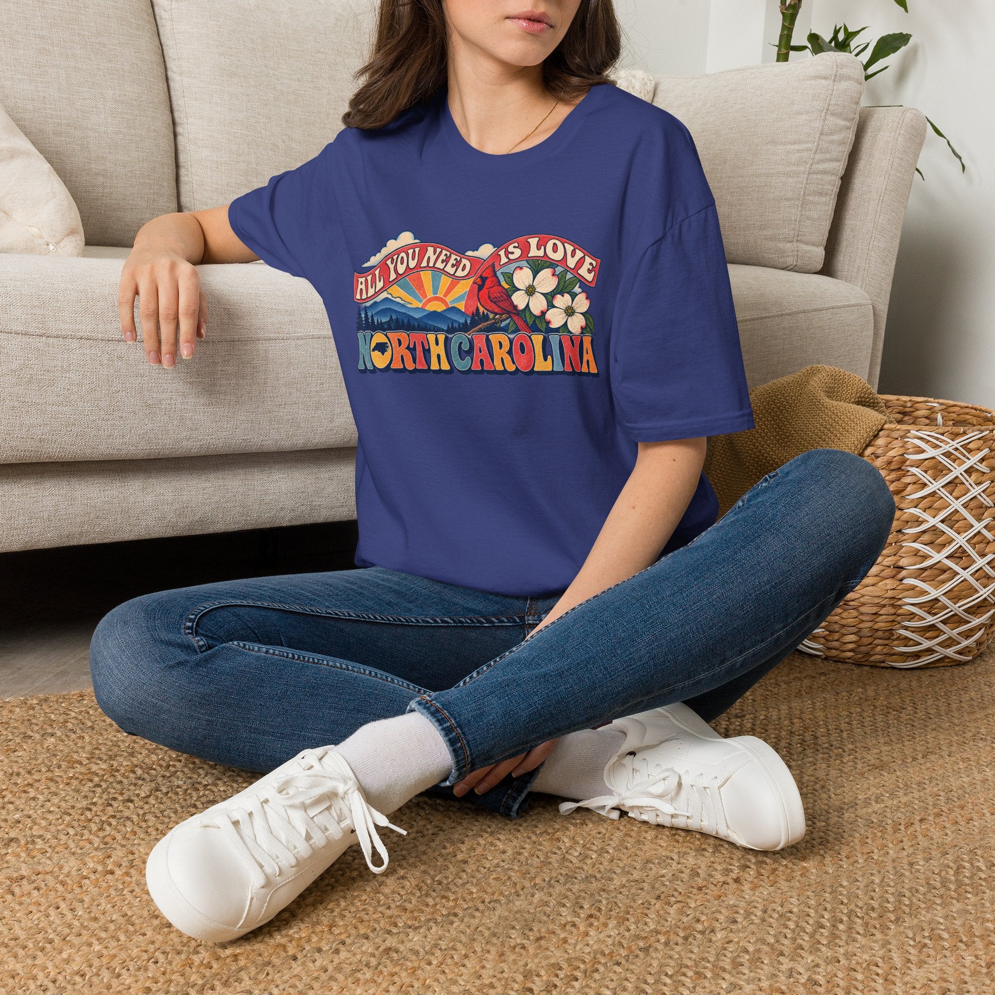 North Carolina Retro 'All You Need Is Love' T-Shirt