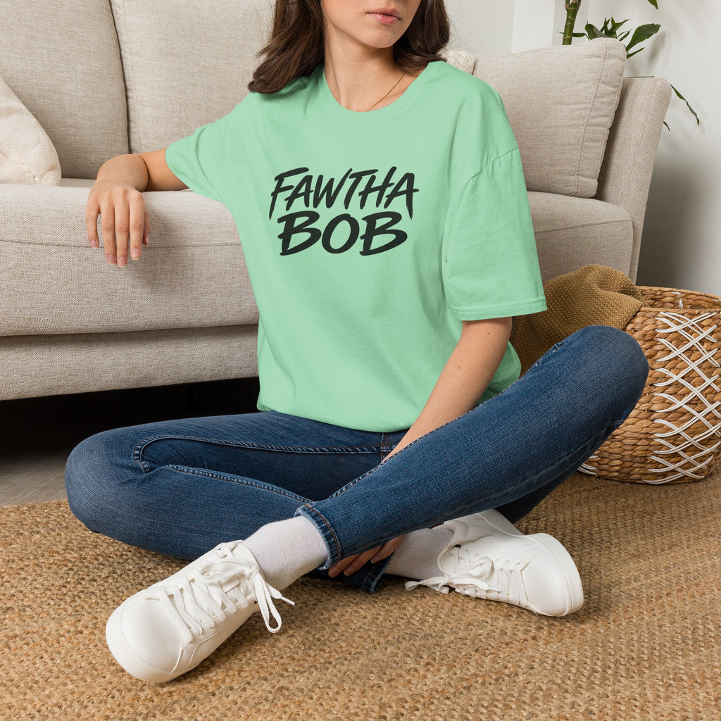 Fawtha Bob Graphic T‑Shirt — Bold Script Casual Tee