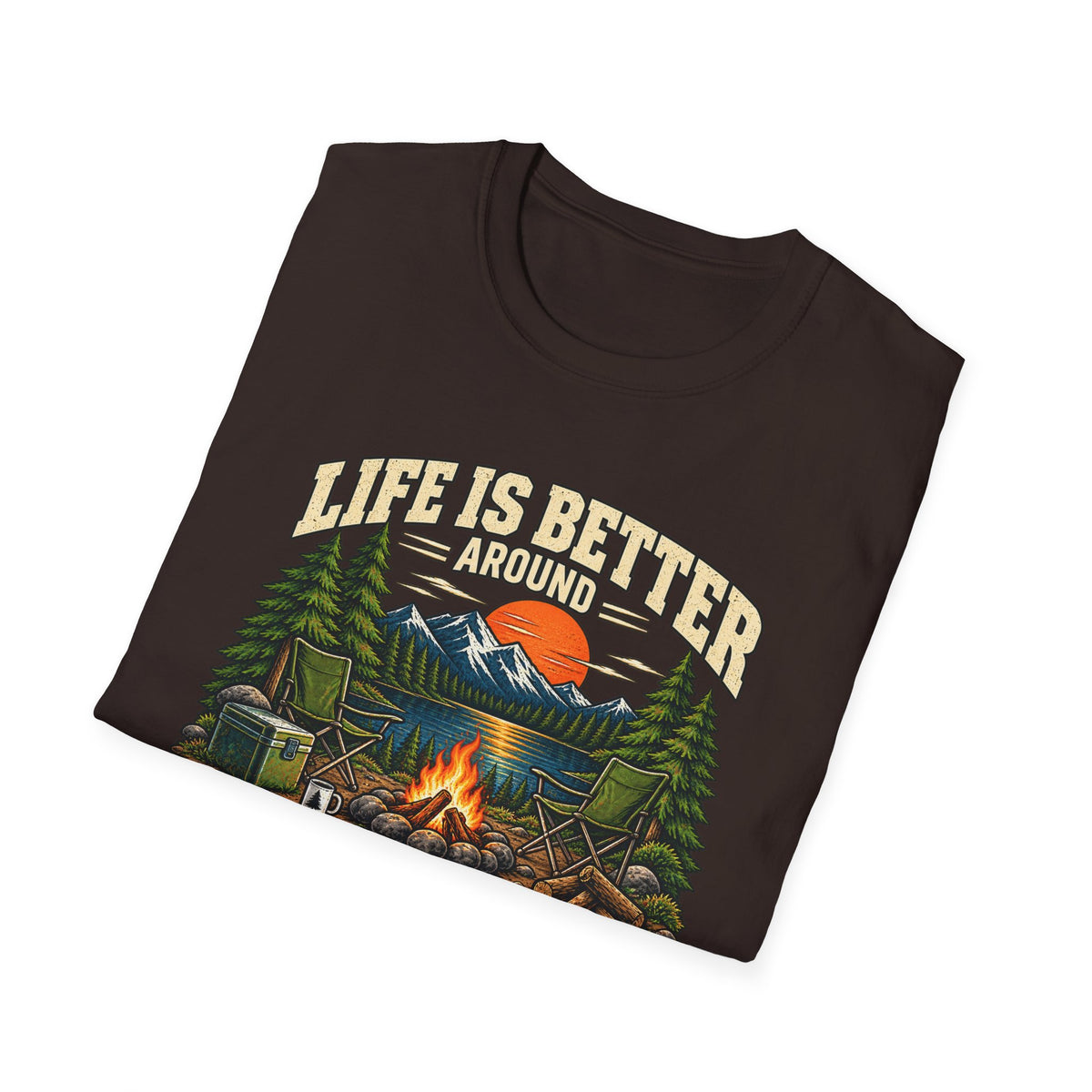 Campfire Therapy – Funny Camping & Outdoors Tee