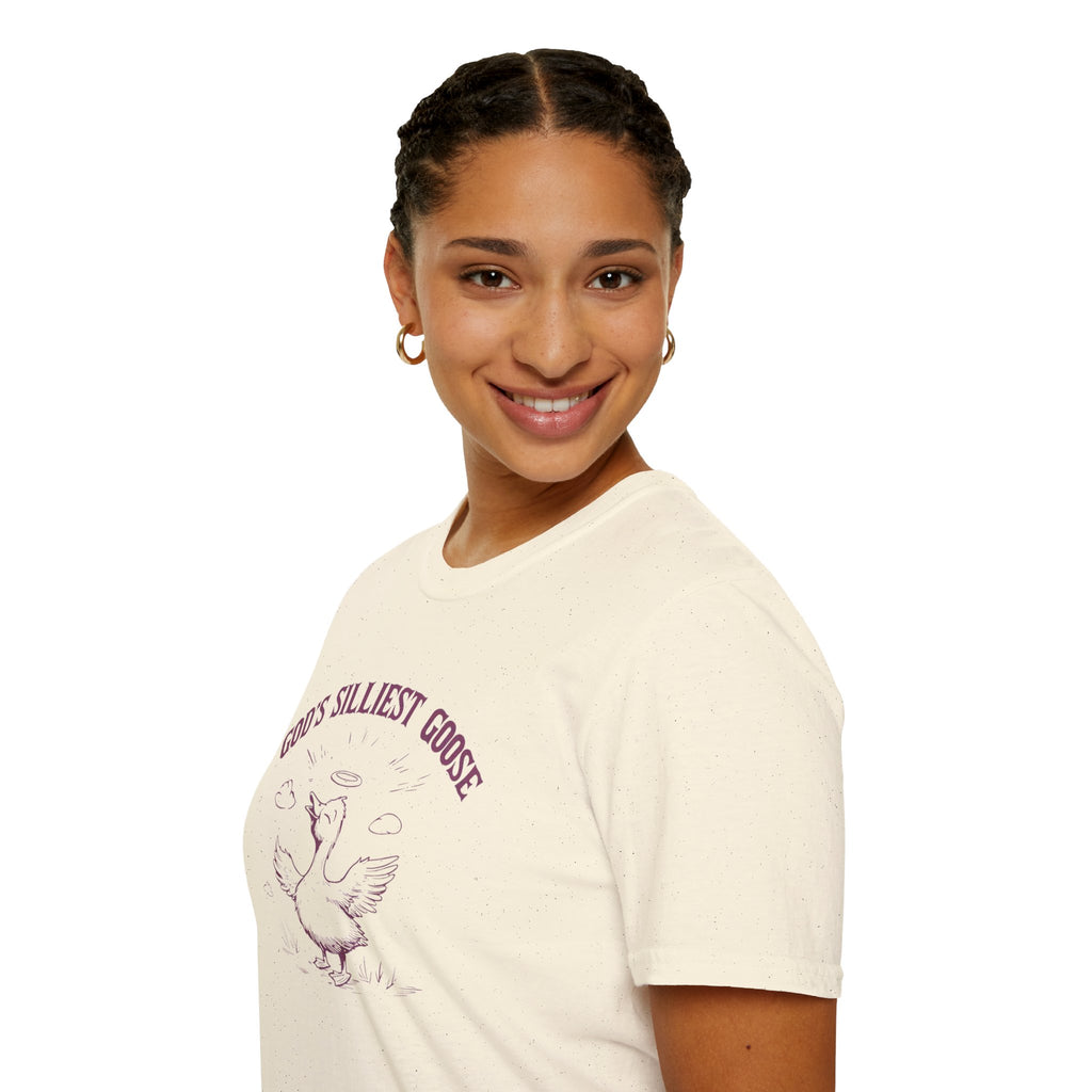 Funny Goose Unisex Softstyle T-Shirt - Gods silliest goose