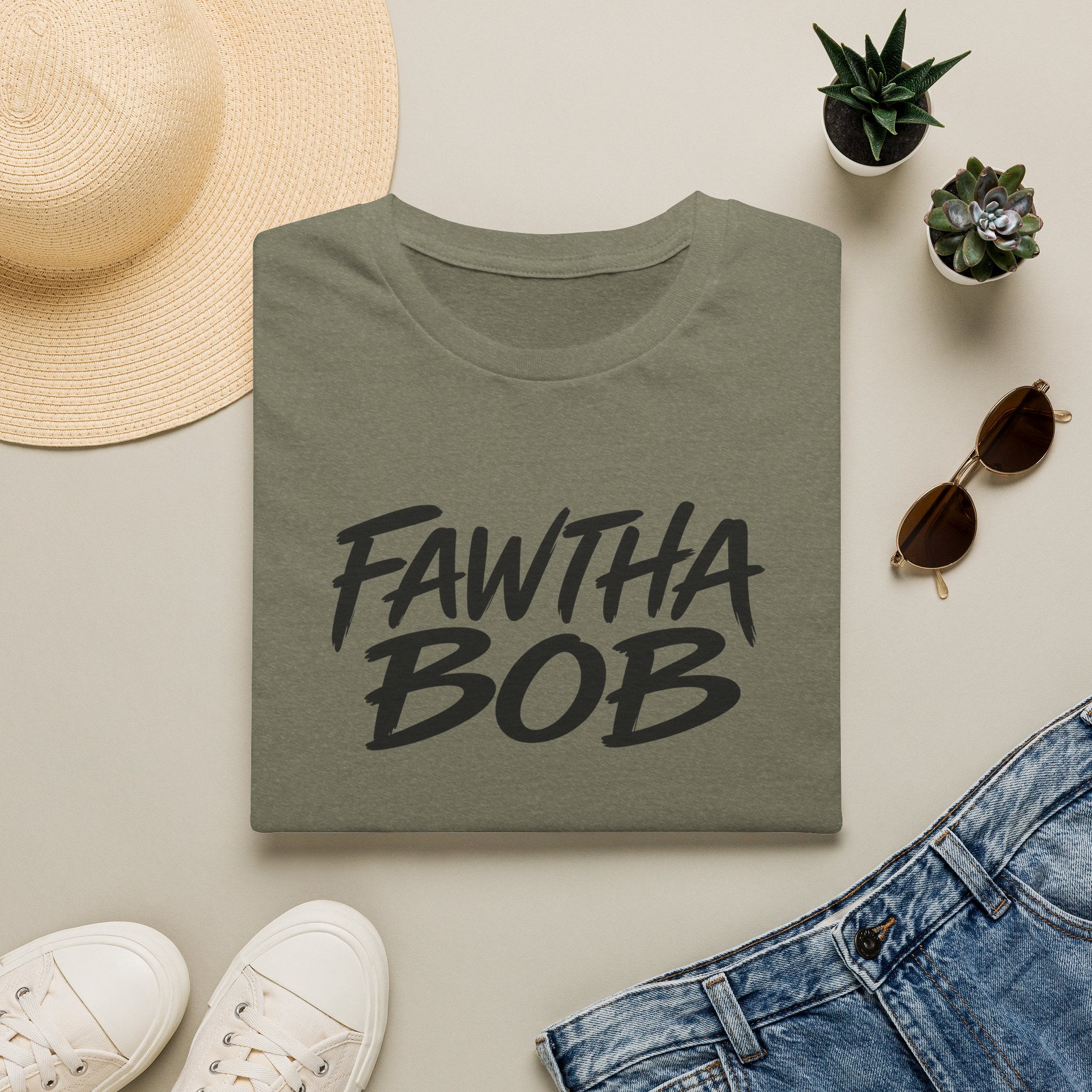 Fawtha Bob Graphic T‑Shirt — Bold Script Casual Tee