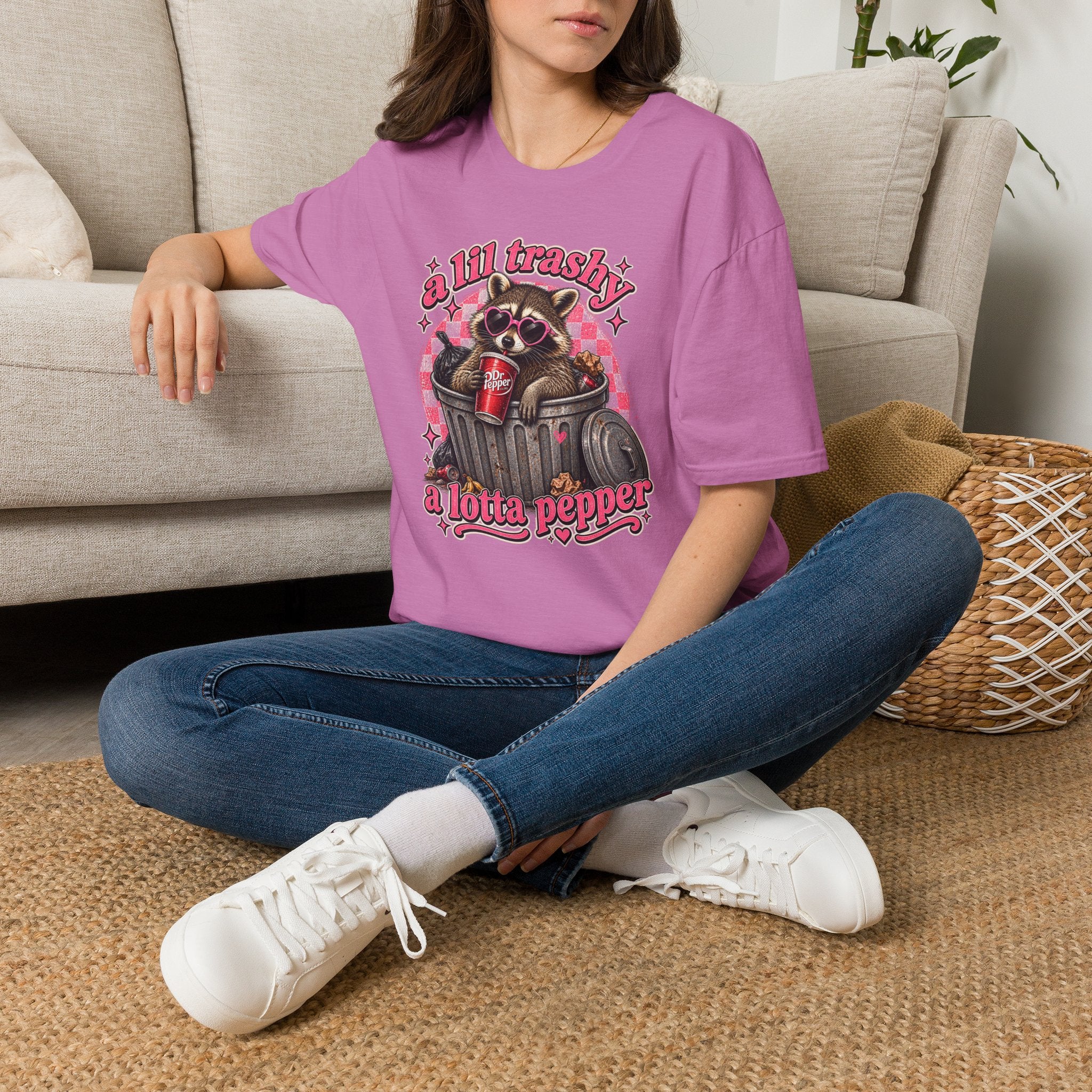A Lil Trashy, A Lotta Pepper Raccoon Tee 🦝🥤