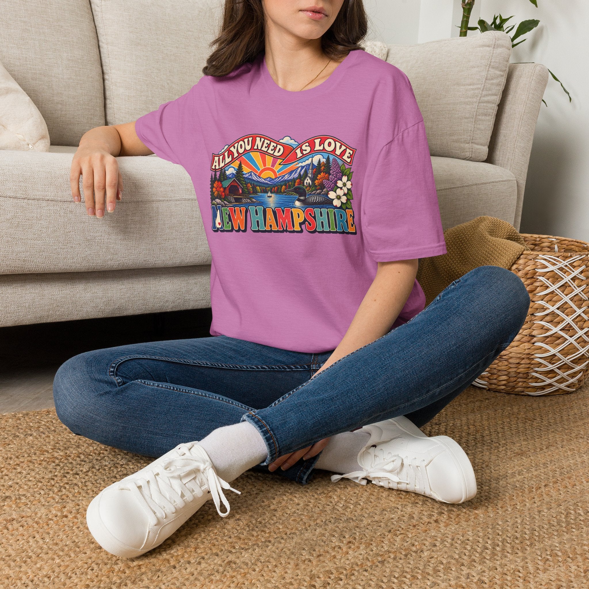 New Hampshire Retro 'All You Need Is Love' T-Shirt