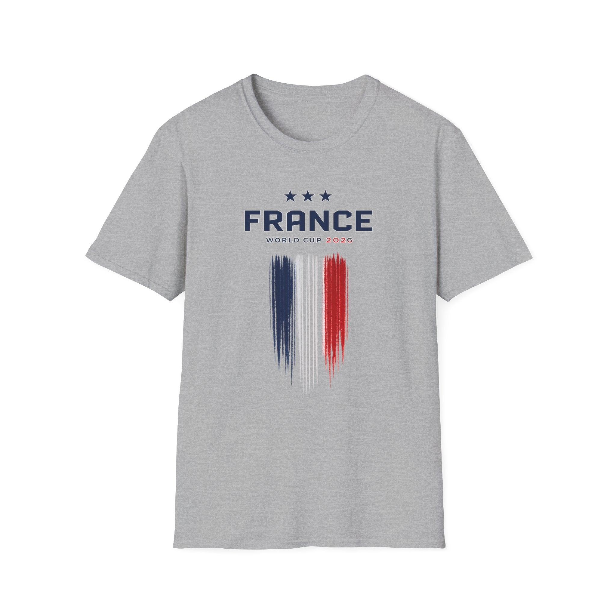 France World Cup 2026 T-Shirt — French Flag Brush Stroke Soccer Fan Tee