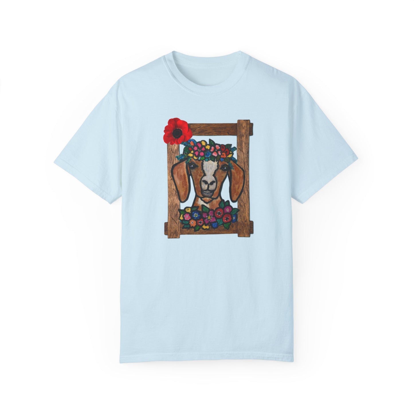 Floral Goat Unisex T-Shirt - Cute Farm Animal Graphic Tee