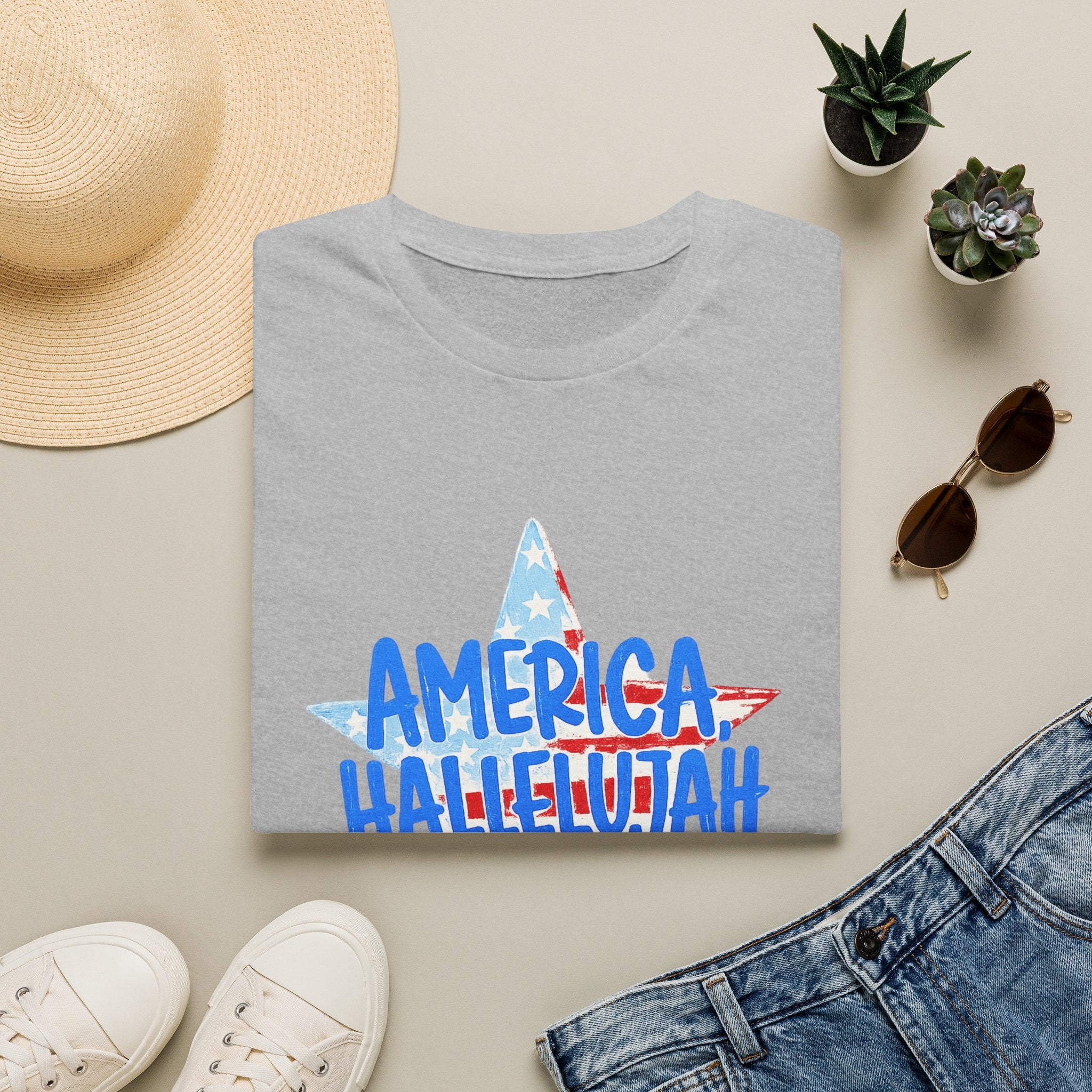 America Hallelujah T-Shirt — Patriotic Fourth of July Star Tee