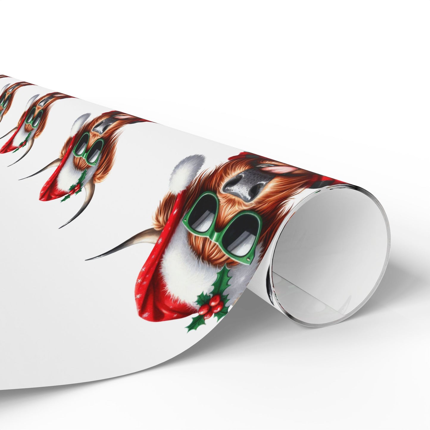 Mooey Christmas Highland Cow Wrapping Paper