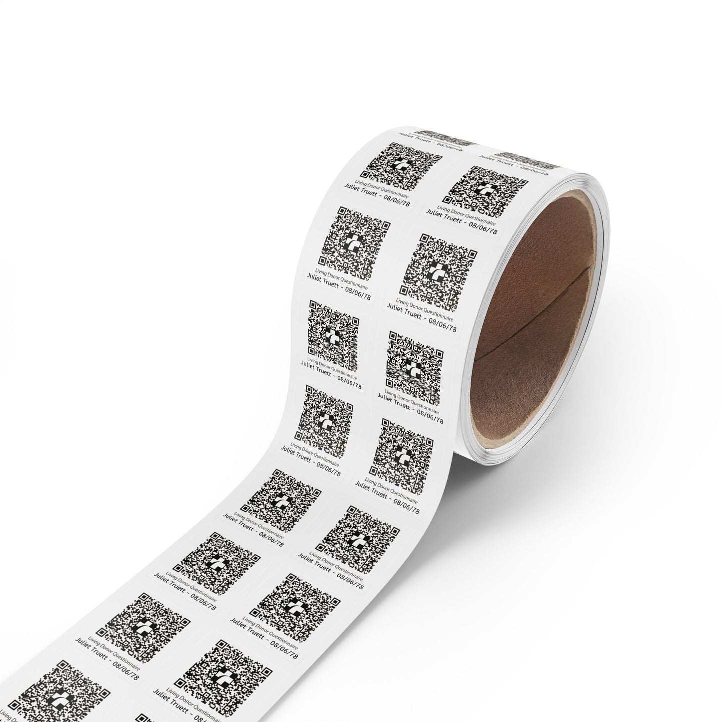 Custom QR Code Square Sticker Rolls for Events & Labels