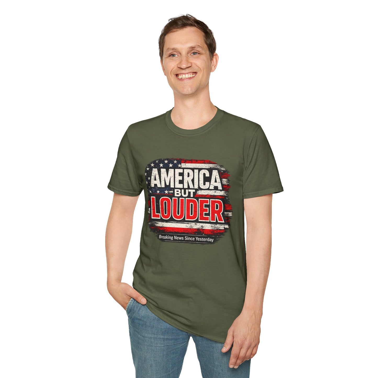 America But Louder T-Shirt — Patriotic American Flag Graphic Tee
