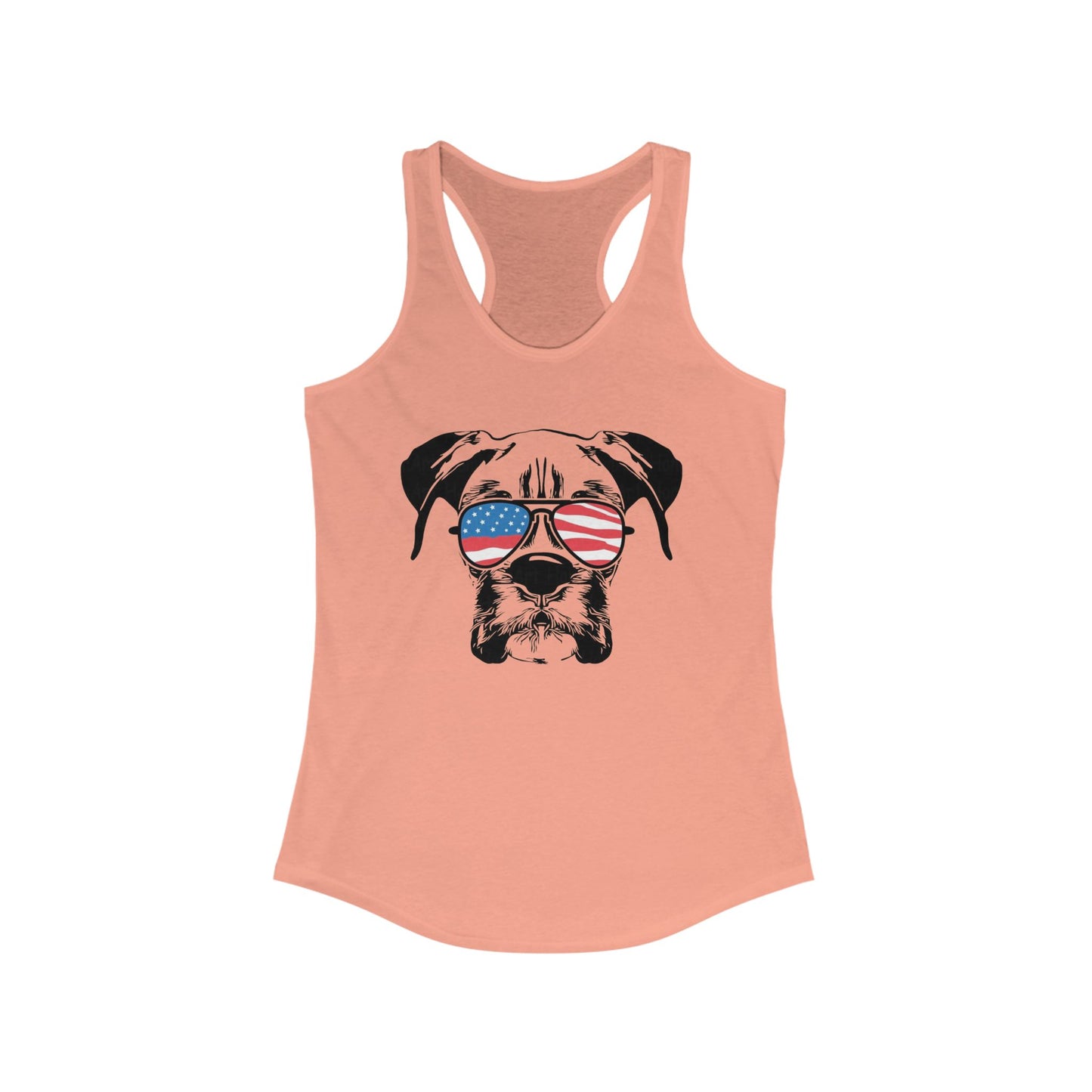 Patriotic Dog Tank Top, Women's Summer Top, Cute Pet Lover Gift, American Flag Apparel, Perfect for BBQs and Independence Day