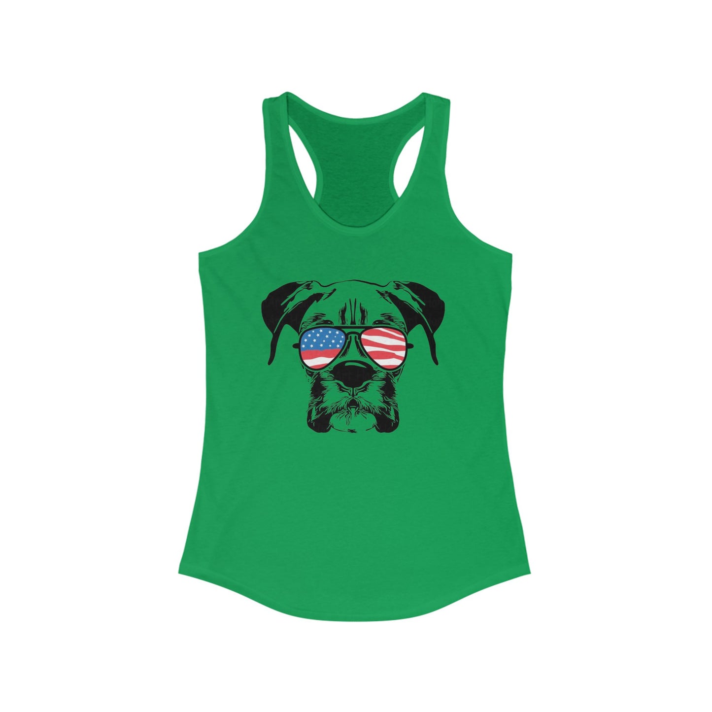 Patriotic Dog Tank Top, Women's Summer Top, Cute Pet Lover Gift, American Flag Apparel, Perfect for BBQs and Independence Day