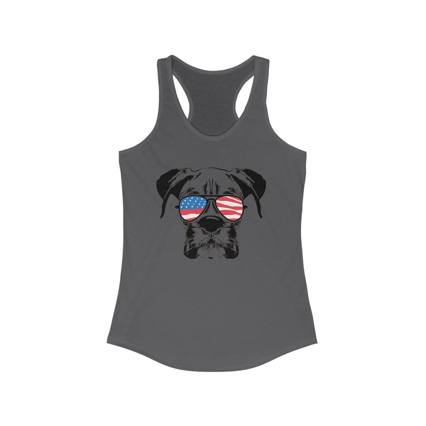 Patriotic Dog Tank Top, Women's Summer Top, Cute Pet Lover Gift, American Flag Apparel, Perfect for BBQs and Independence Day