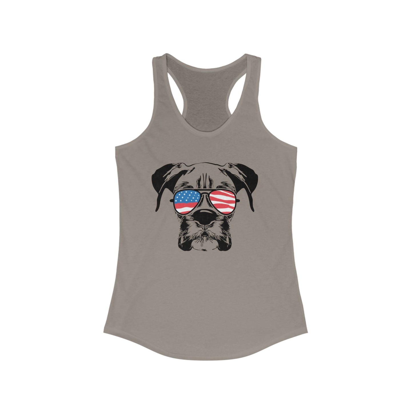 Patriotic Dog Tank Top, Women's Summer Top, Cute Pet Lover Gift, American Flag Apparel, Perfect for BBQs and Independence Day