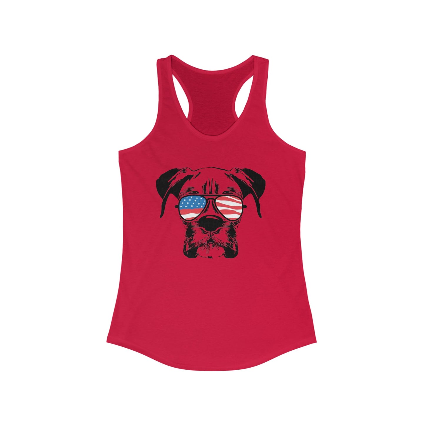 Patriotic Dog Tank Top, Women's Summer Top, Cute Pet Lover Gift, American Flag Apparel, Perfect for BBQs and Independence Day