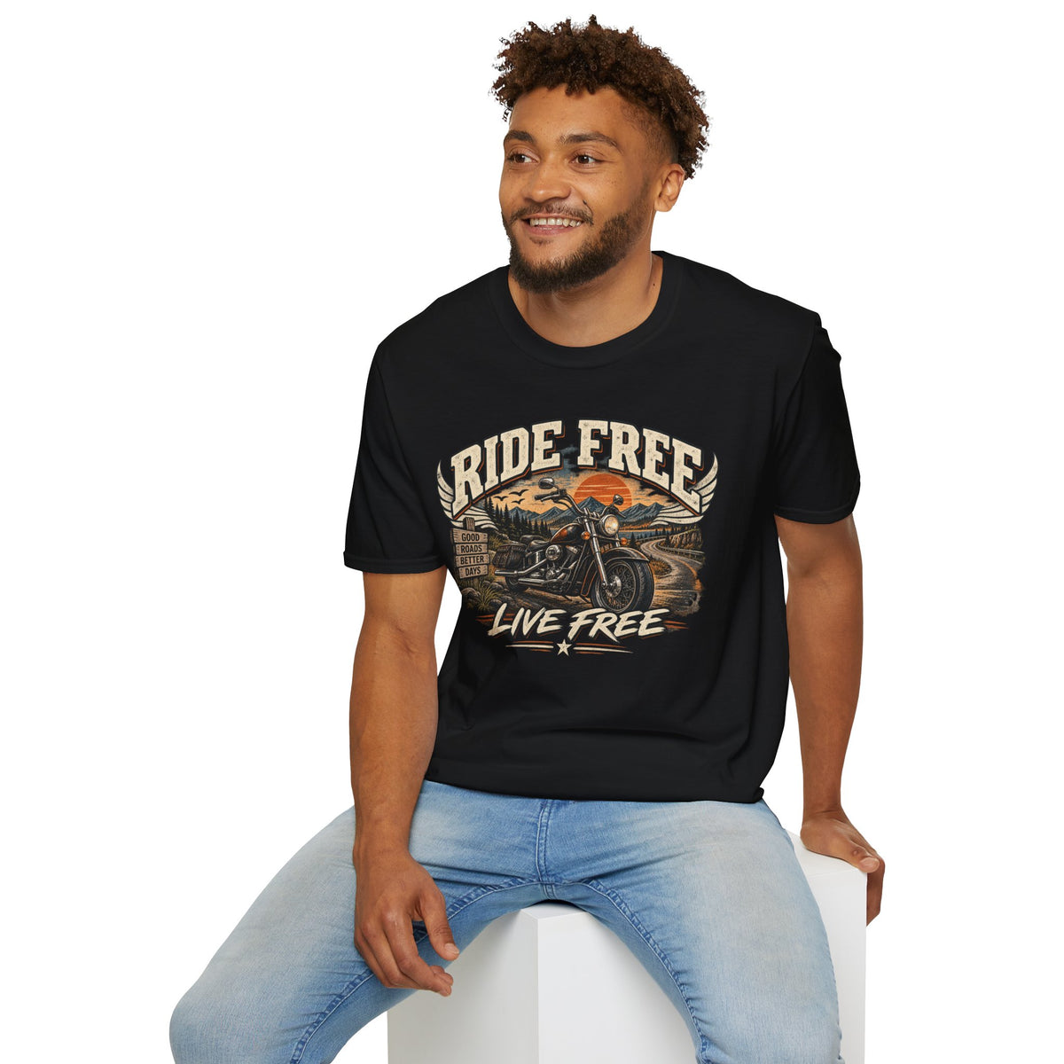 Ride Free, Live Free – Vintage Motorcycle Graphic Tee