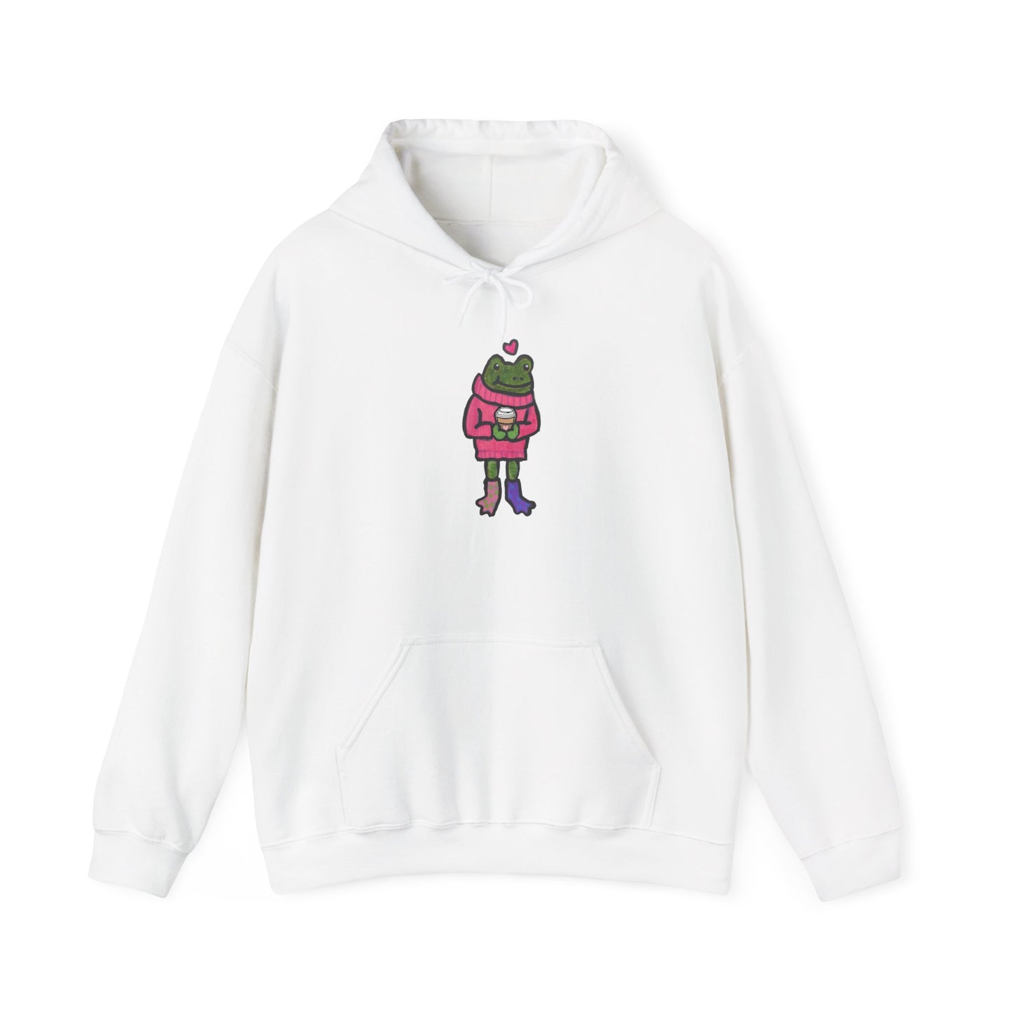 Cute Frog-Themed Unisex Hoodie - Cozy Heavy Blend Sweatshirt for All Occasions