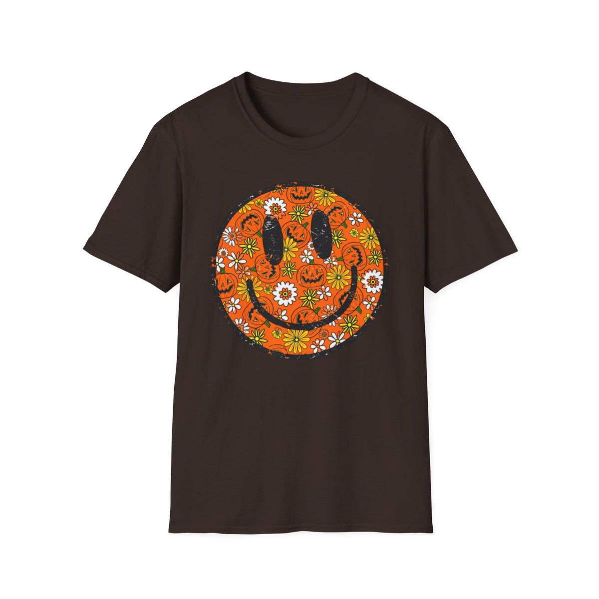 Retro Halloween Smiley T-Shirt 🎃🌼