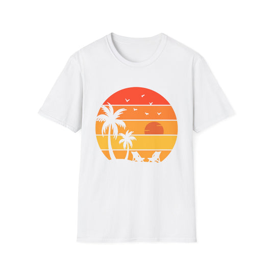 Sunset Vibe Unisex Softstyle T-Shirt - Relaxed Beachwear, Summer Vacation Tee, Gift for Him/Her, Cute Casual Top, Travel Essentials