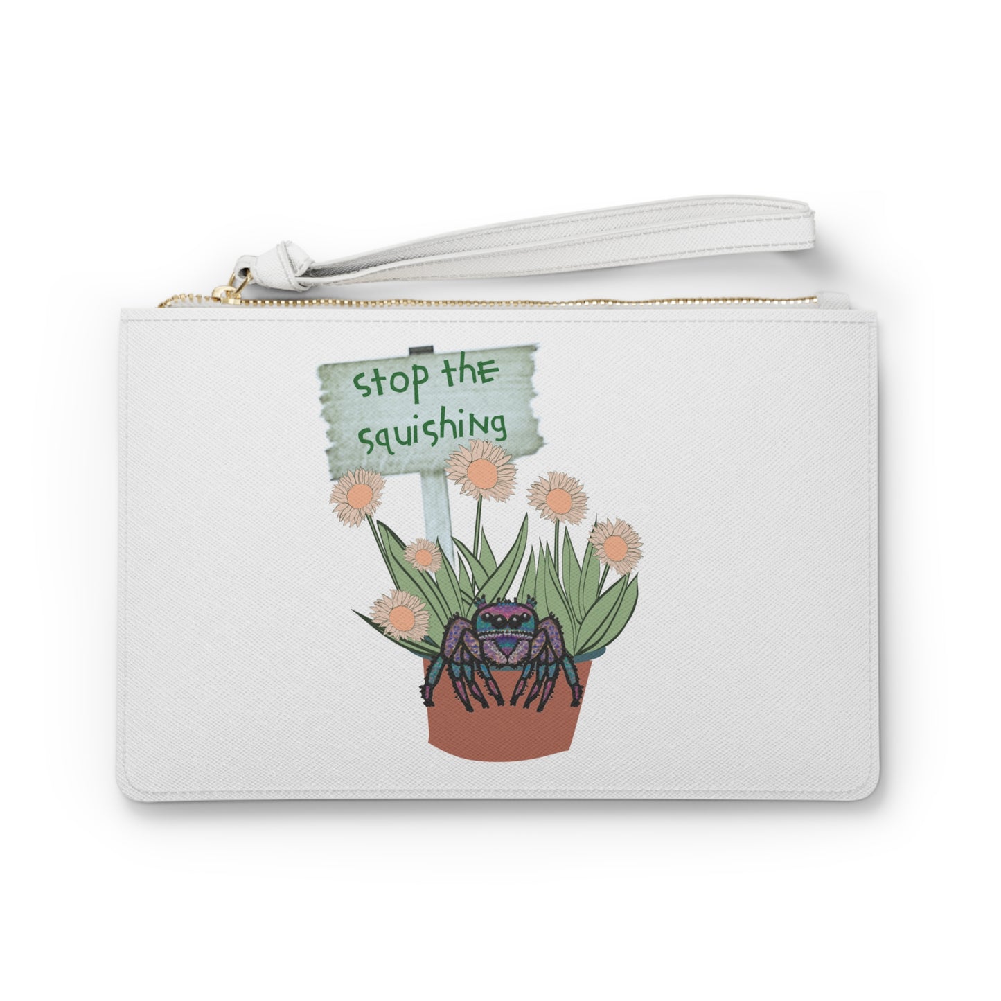 Funny Spider Clutch Bag - Stop the Squishing - Unique Accessories for Animal Lovers