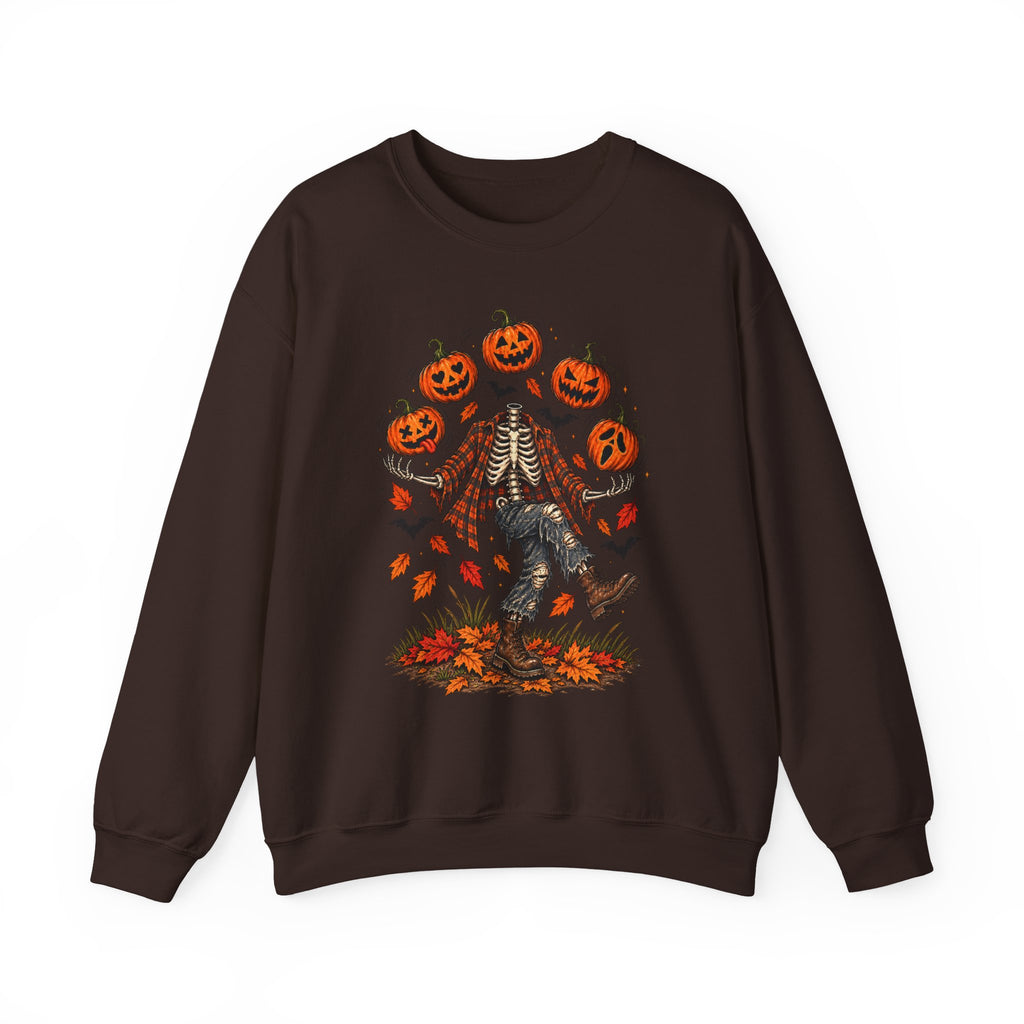 Headless Harvest – Juggling Pumpkins Halloween Sweatshirt 🎃💀