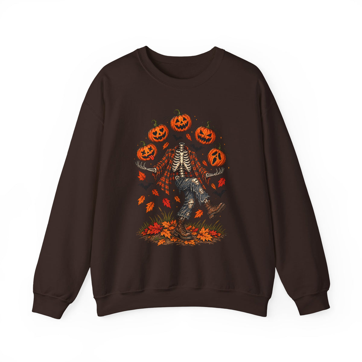 Headless Harvest – Juggling Pumpkins Halloween Sweatshirt 🎃💀