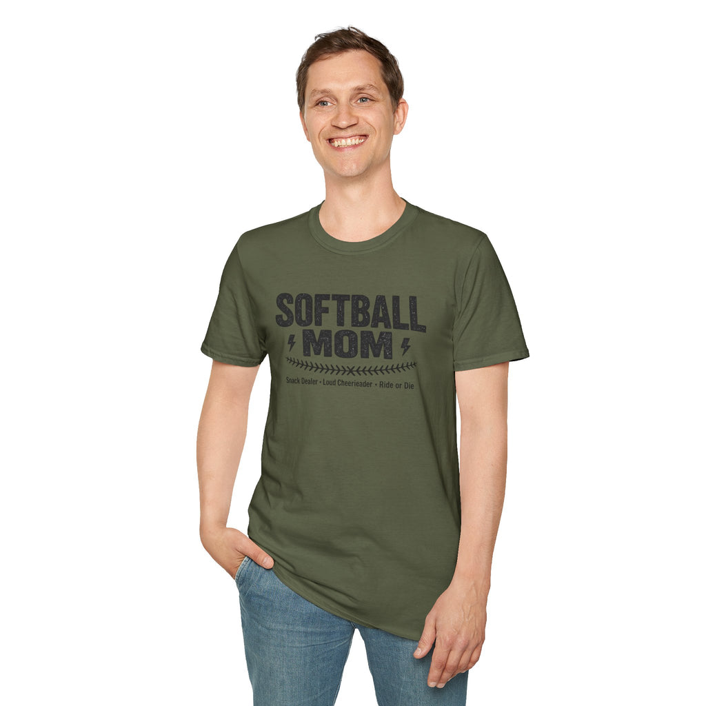 Softball Mom T-Shirt – Proud Softball Mom Tee (Coach, Team Mom Gift)