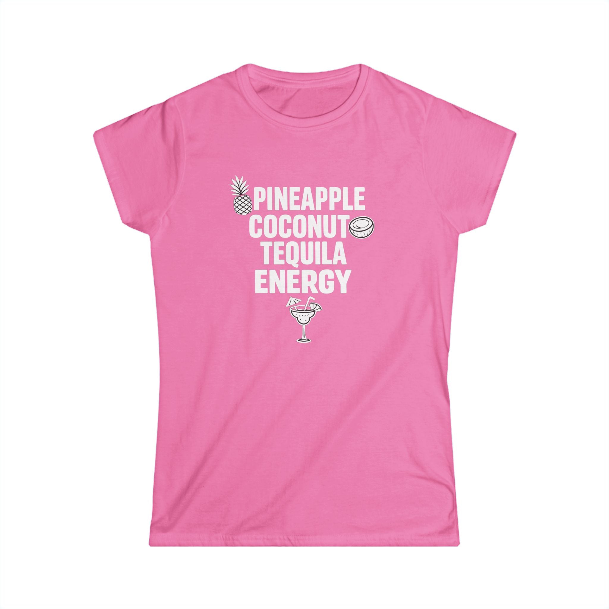 Pineapple Coconut Tequila Energy Women's Tee – Tropical Cocktail Graphic Shirt