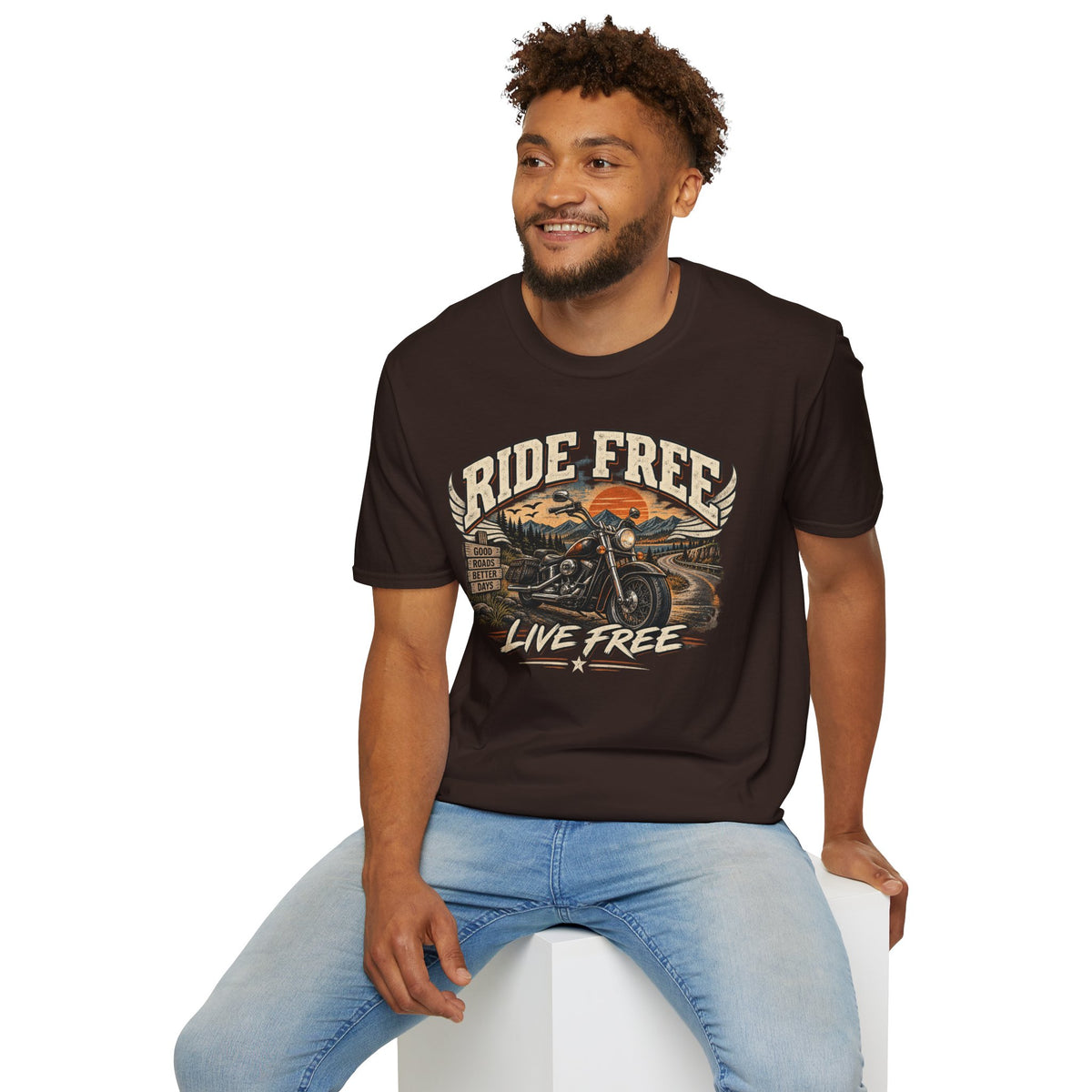 Ride Free, Live Free – Vintage Motorcycle Graphic Tee