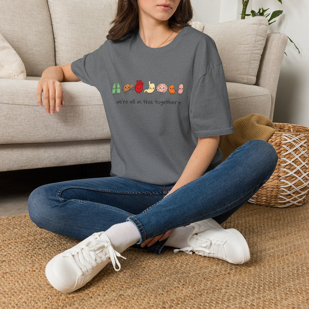We're All in This Together Cute Organ Organs T-Shirt HEATHER COLORS