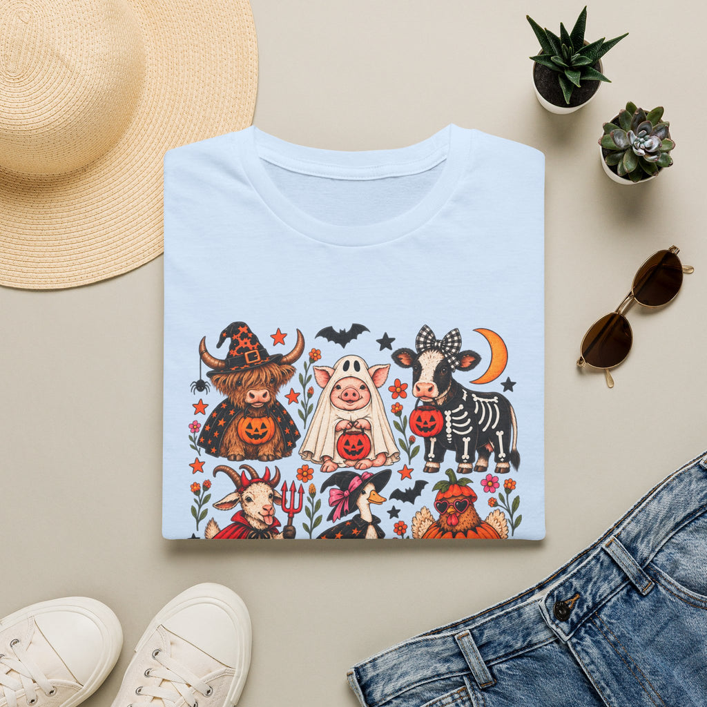 Halloween on the Farm – Spooky Farm Animals Graphic Tee 🎃🐮👻