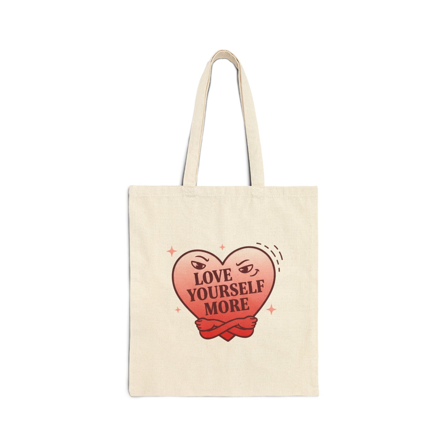 Love Yourself More Tote | anti love graphic, snarky Valentine heart