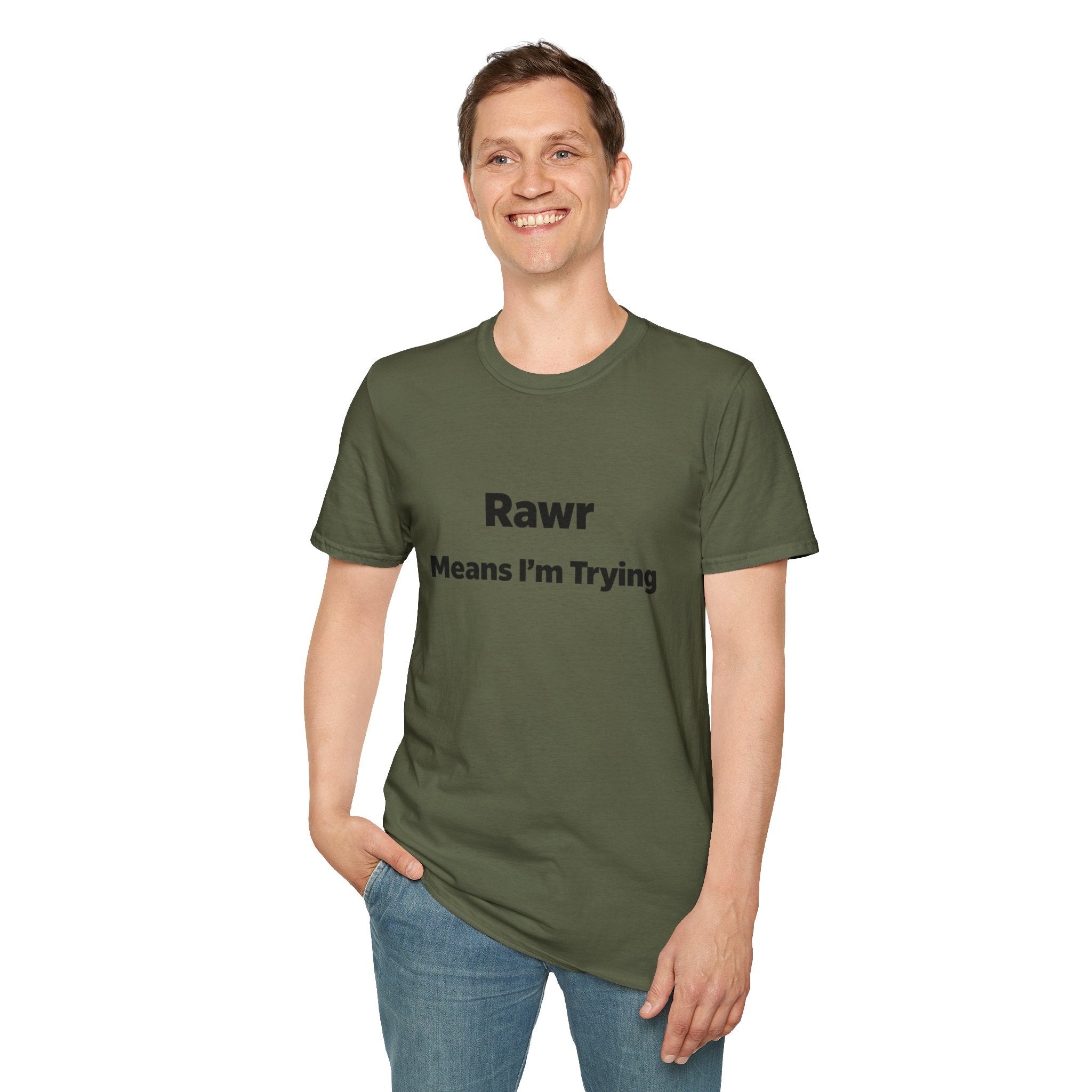 "Rawr Means I’m Trying" T-Shirt — Cute Funny Graphic Tee
