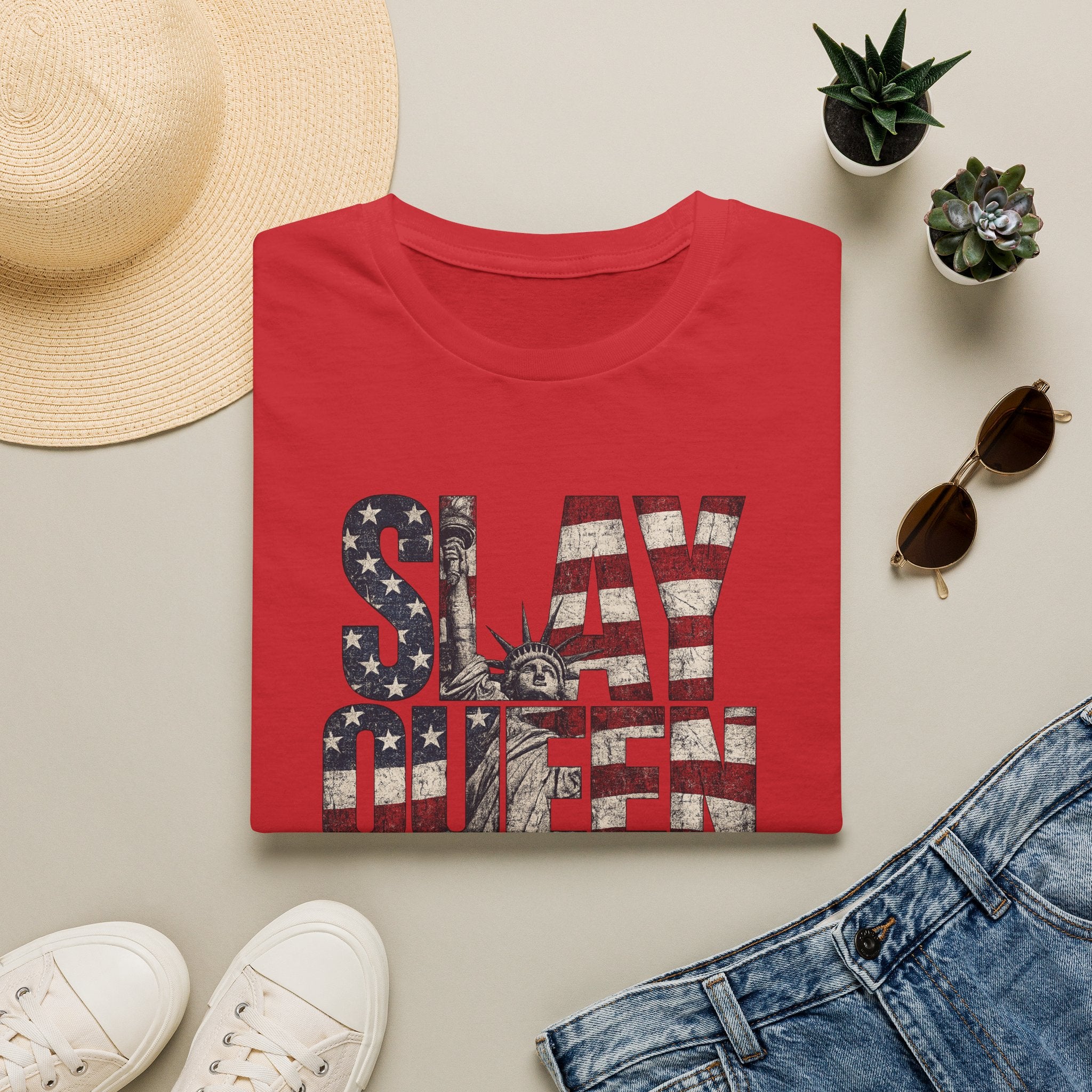 Slay Queen American Flag T-Shirt
