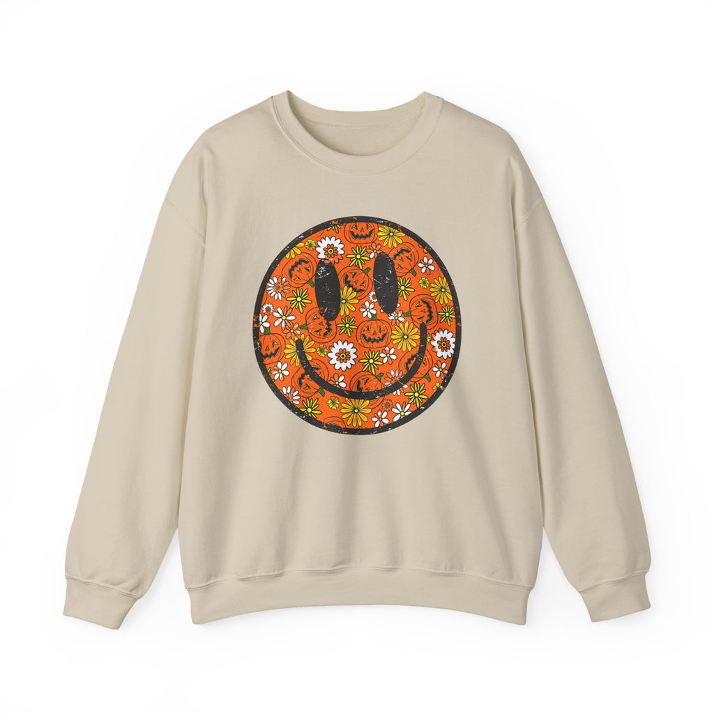 Retro Halloween Smiley Sweatshirt 🎃🌼