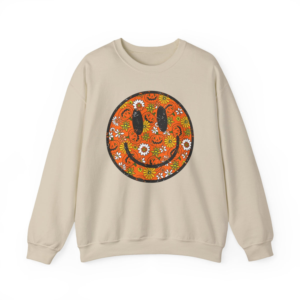 Retro Halloween Smiley Sweatshirt 🎃🌼