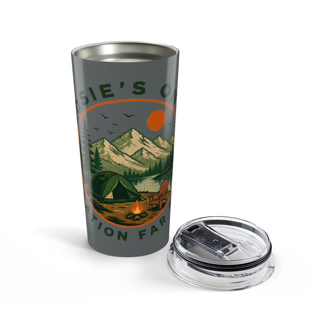 20oz Camping Tumbler - Mountain Campfire Adventure Travel Mug