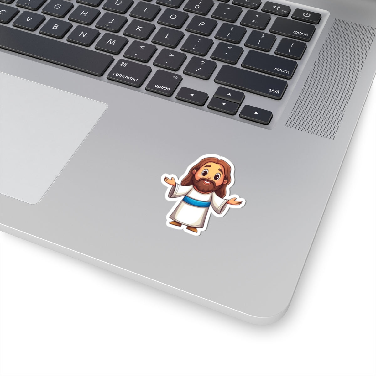 Jesus Cartoon Sticker — Cute Faith Vinyl Sticker for Laptops, Bibles, & Gifts