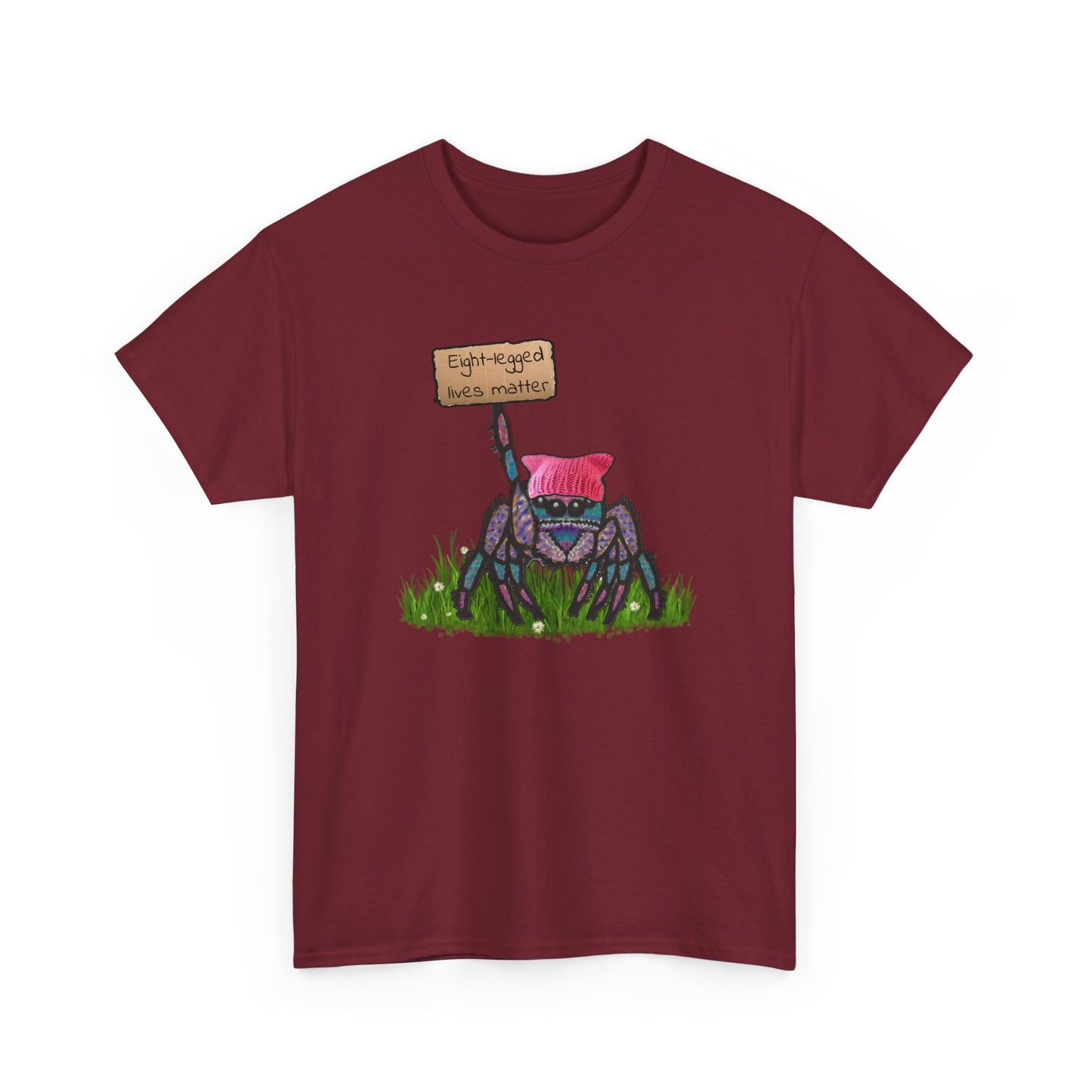 Unisex Heavy Cotton Tee - 'Eight-Legged Lives Matter' Spider Design Shirt