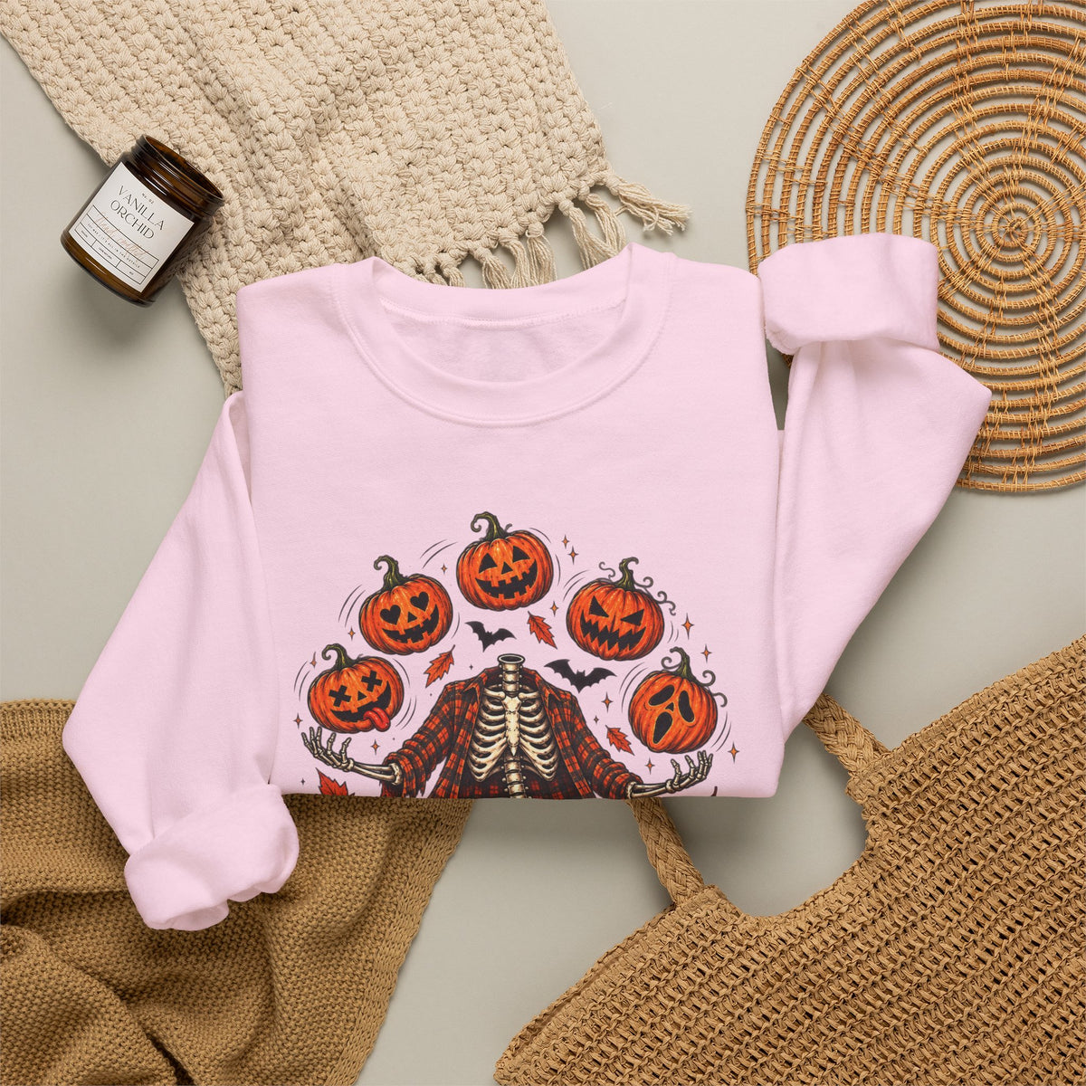 Headless Harvest – Juggling Pumpkins Halloween Sweatshirt 🎃💀