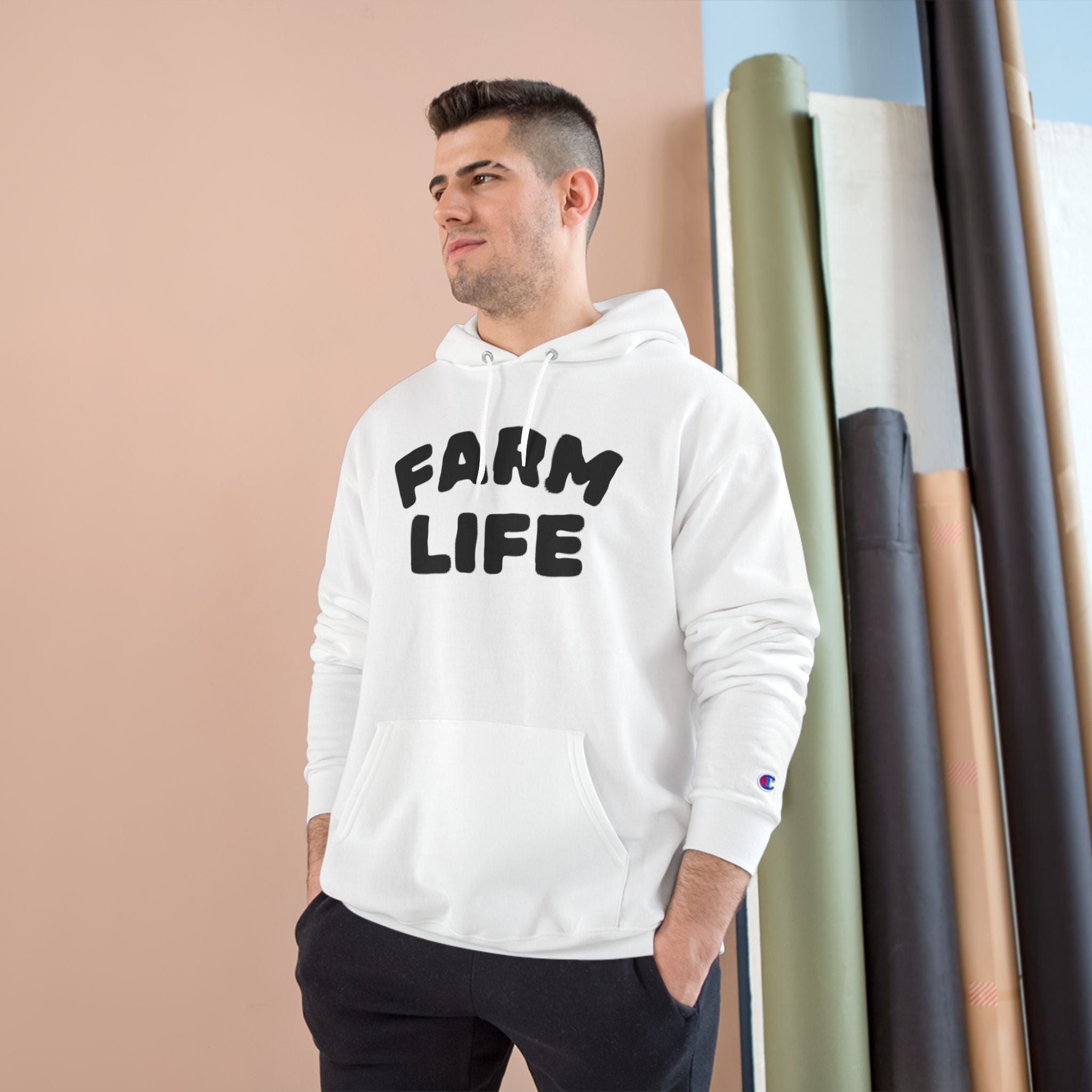 Farm Life Champion Hoodie - Cozy Apparel for Agriculture Lovers
