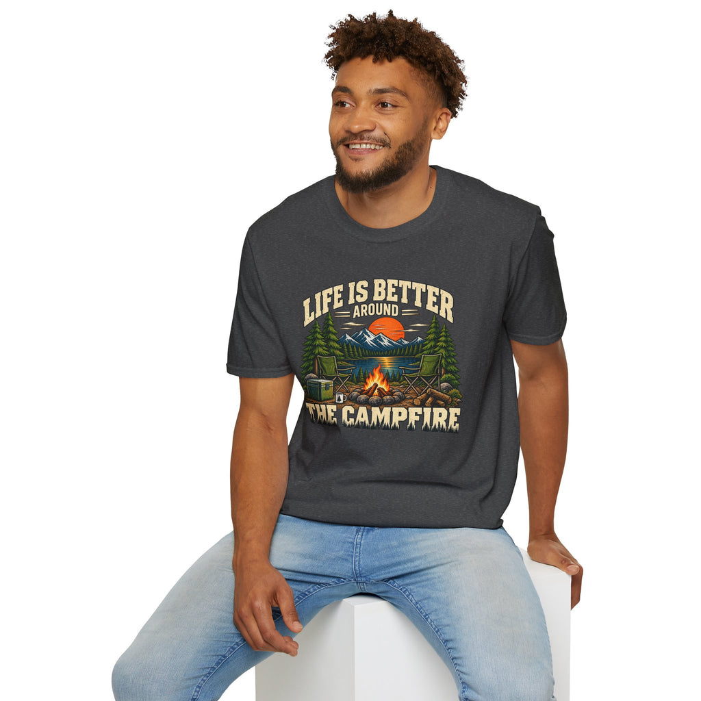 Campfire Therapy – Funny Camping & Outdoors Tee