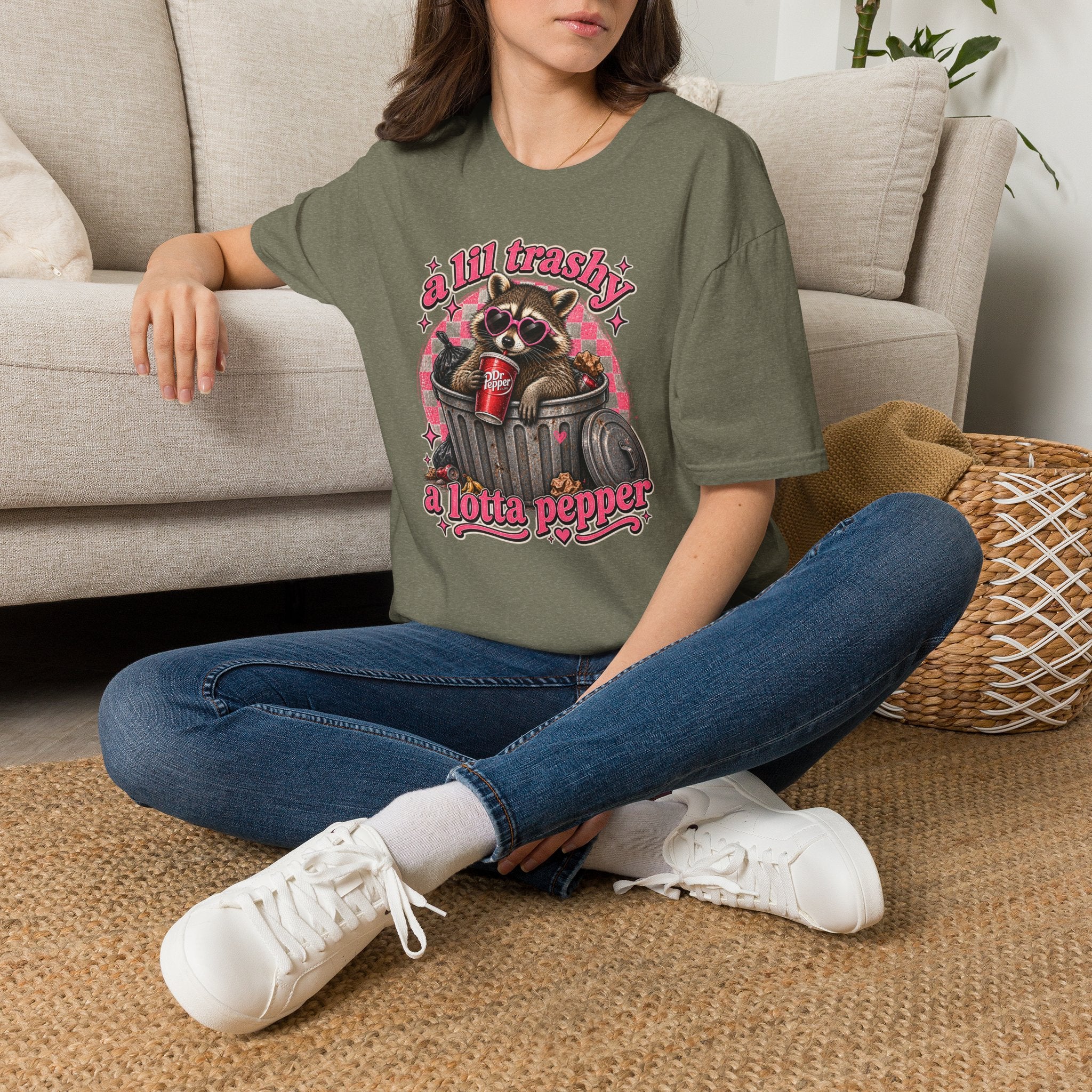 A Lil Trashy, A Lotta Pepper Raccoon Tee 🦝🥤