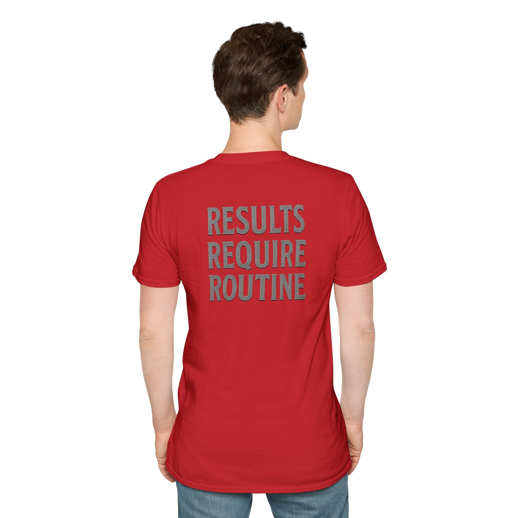 Results Require Routine T-Shirt — Motivational Gym & Fitness Tee