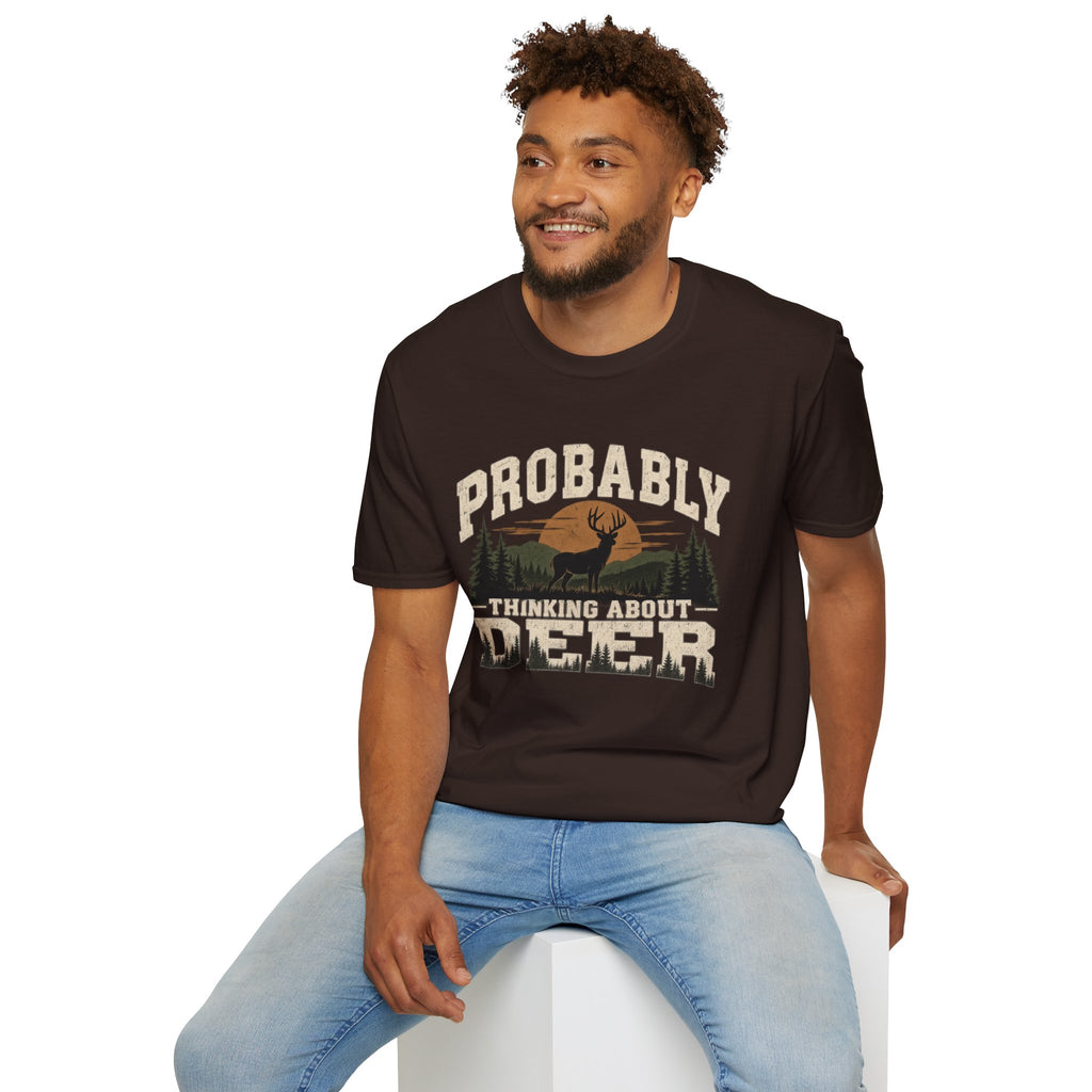 Probably Thinking About Deer – Vintage Hunting Graphic Tee