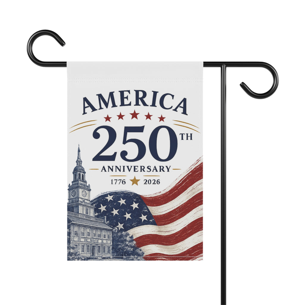 America 250th Anniversary Garden Flag — 1776–2026 Patriotic House Banner