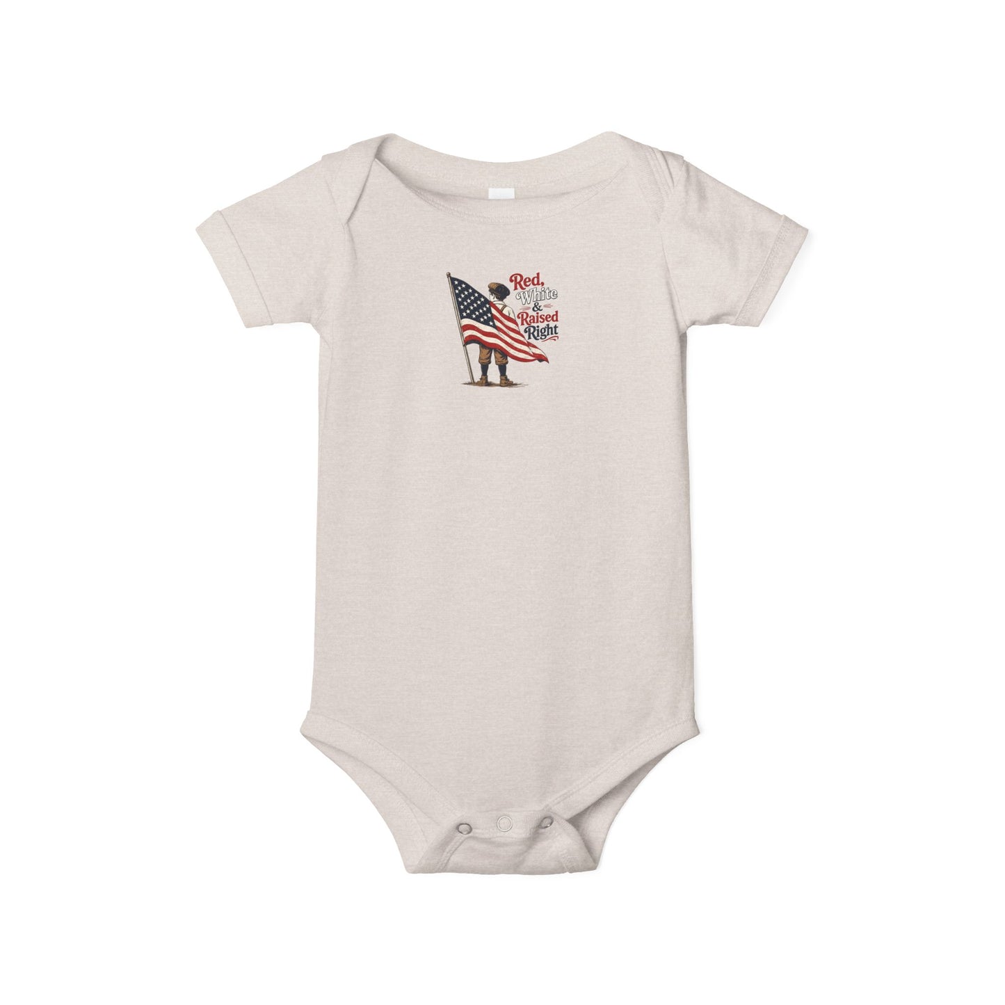 Red & White Raised-Right Infant One-Piece Bodysuit