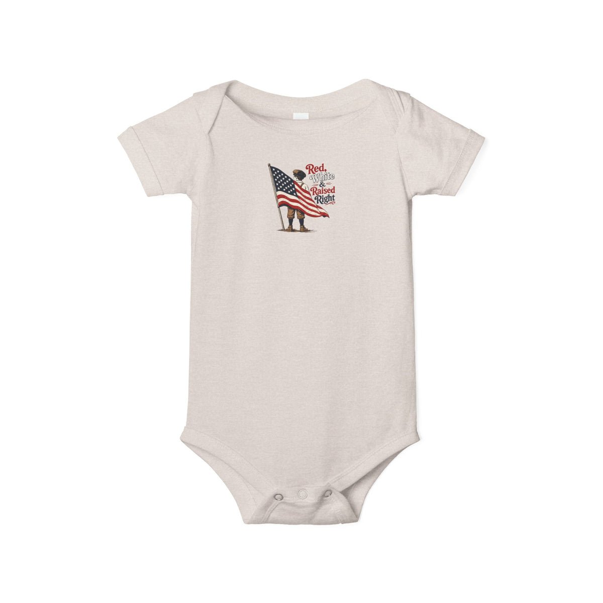 Red & White Raised-Right Infant One-Piece Bodysuit