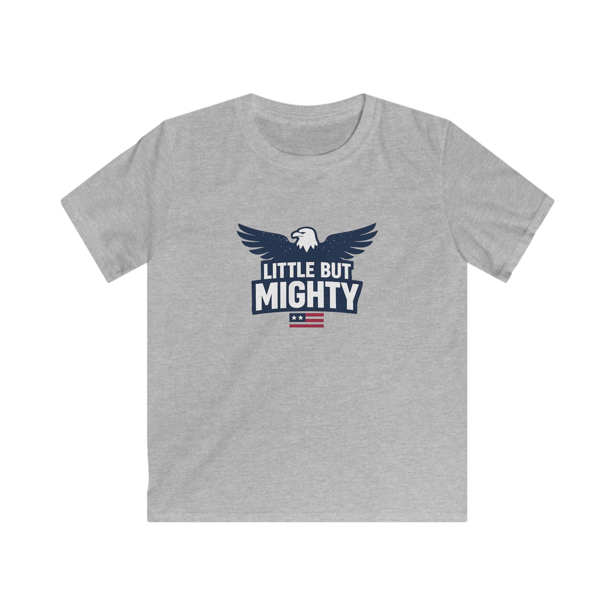 Kids Tee — "Little But Mighty" Eagle Patriotic Shirt