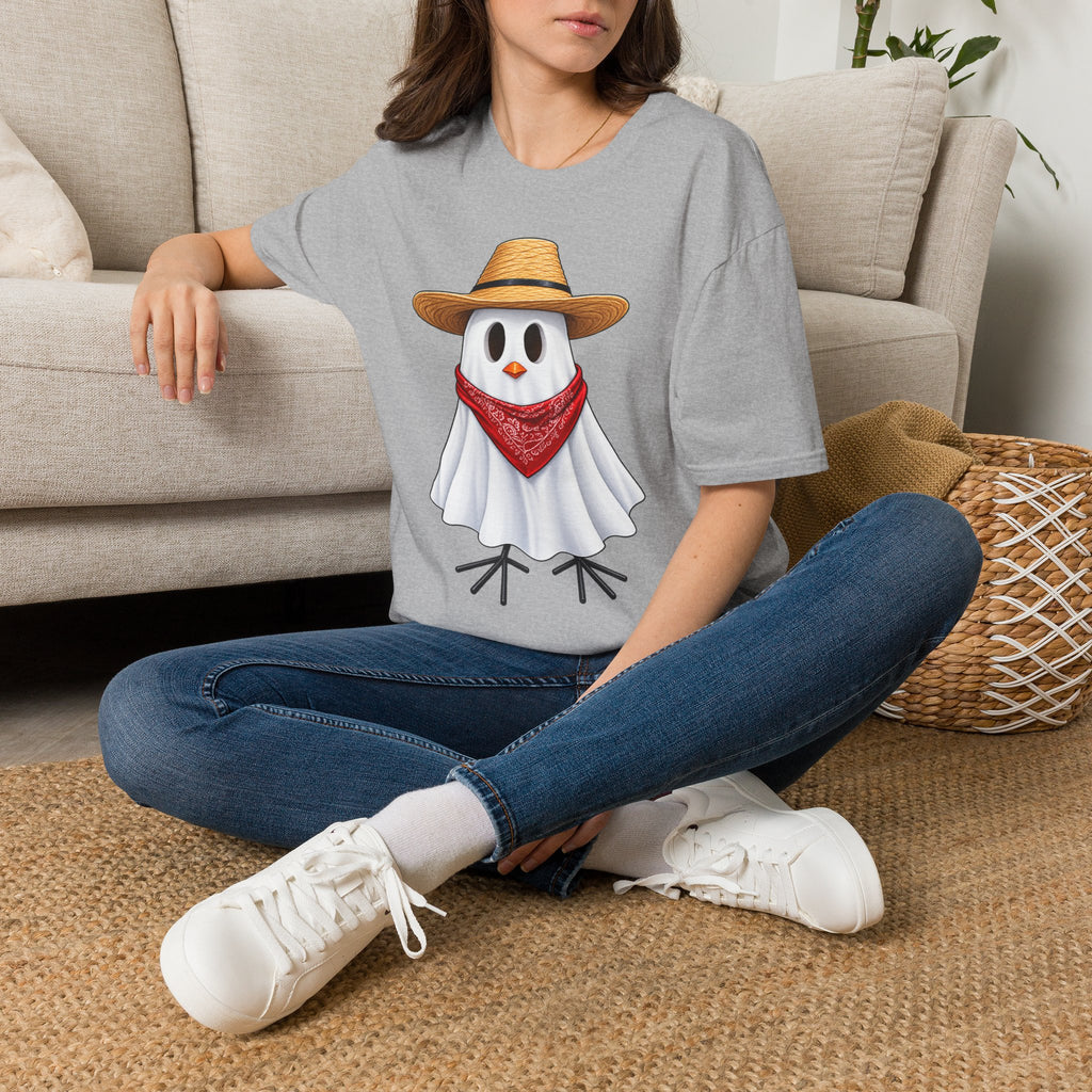 Ghost Chicken Cowboy Halloween Tee 👻🐔